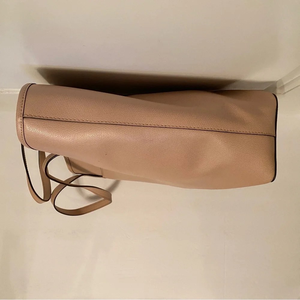 MICHAEL KORS TOTE BAG PINK SAFFIANO TEXTURED LEATHER 2 STRAPS ZIP CENTER LARGE